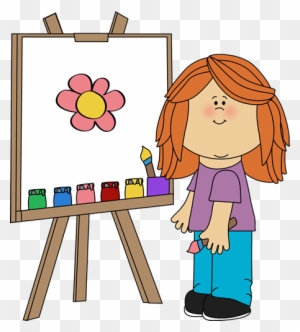 Girl Painting On Easel - Reading Exercises For Beginners