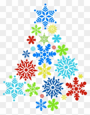 Colorful Snowflake Tree Clip Art At Clker Com Vector - Christmas Clip Art Snowflakes