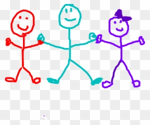 Stick Figure Children Clipart - Small Family Stick Figure