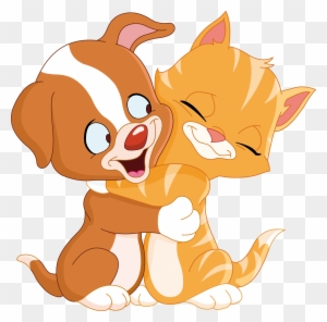 Cat Clipart Gato - Cartoon Cat And Dog