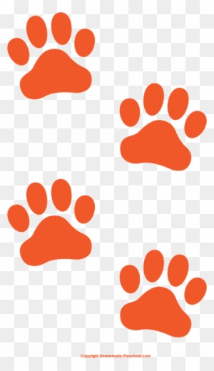 Dog Paw Prints Free Paw Prints Clipart - Orange Dog Paw Print