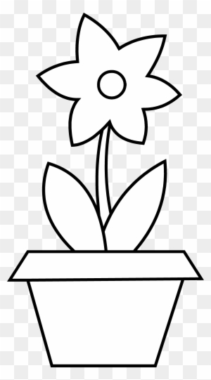 Plant Clipart Colouring - Colouring Pages Of Flower Pot