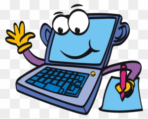 Computer Cartoon Laptopputer Clipart - Computer Clipart