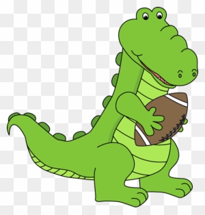 Alligator With A Football - Alligator Playing Football Clipart