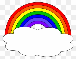 Rainbow With Clouds Clip Art - Rainbow With Clouds Clipart