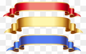 Gold Ribbon Cliparts - Gold Ribbon Banner Hd