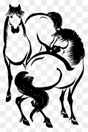 Black And White Animal Clipart - Japanese Black And White Line Art Black And White Animal Clipart - Japanese Black And White Line Art