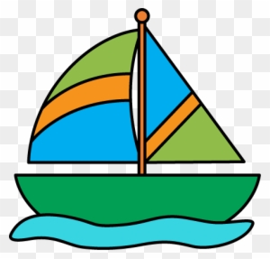 Sailboat In Water - Water Transportation Clip Art