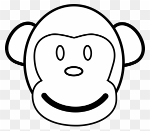 Monkey Line Art Free Vector 4vector - Monkey Face Paper Plate