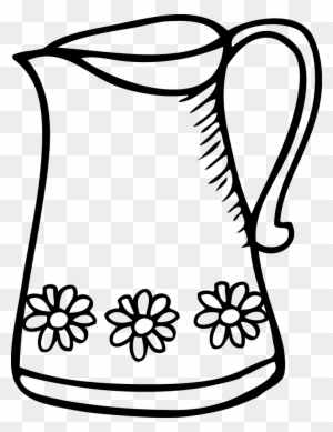 Blank Water Pitcher Clip Art - Jug Black And White Clip Art