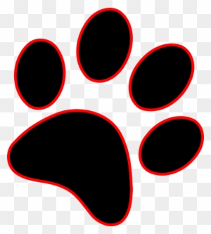 Paw Print Clip Art - Red And Black Paw Print