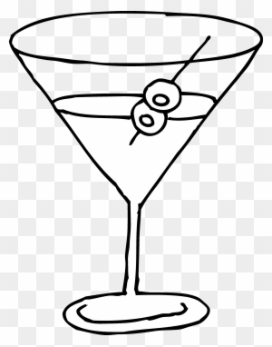 Martini Clip Art - Martini Glass Coloring Page