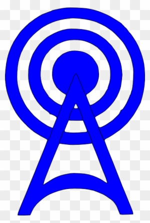 Blue Radio Tower Icon Svg Clip Arts 402 X 597 Px - Radio Tower Icon