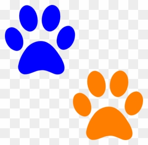 Wolf Paw Print Clip Art Clipart - Orange And Blue Paw Print