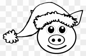 Pig - Clipart - Black - And - White - Penguin Santa Yard Sign