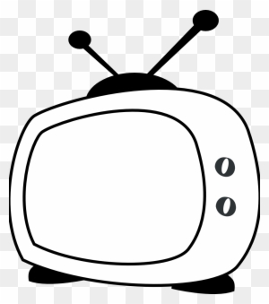 Tv Black White Line Art Svg - Line Art