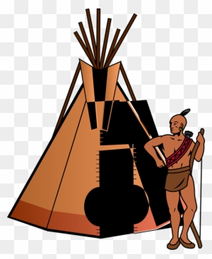 Tent Teepee Home Thanksgiving People Indian Tribe - Native American Teepee Clipart