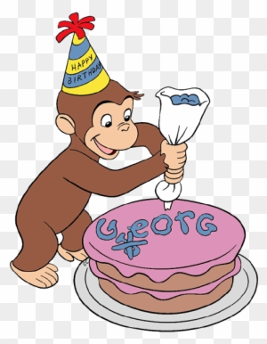 Curious George Decorating A Cake - Curious George Birthday Cake