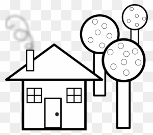 Haunted House Clipart My House - Shapes House Black And White