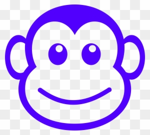 Funny Monkey Face Simple Path Clipart - Monkey Cross Stitch Patterns