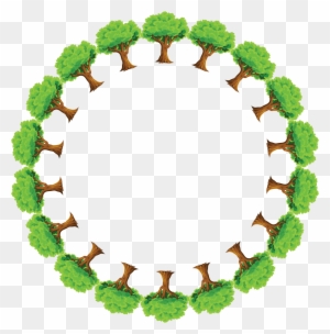 Free Clipart Of A Round Frame Of Trees - Save Environment In Hindi