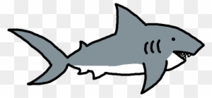 Shark Clip Art Black And White - Great White Shark
