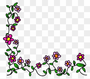 Flowers Doodle Whimsical Cartoon Border Fr - Flowers Frame Cartoon Png