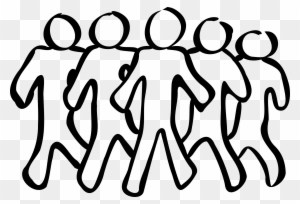 Team Sketch Clip Art Free Vector 4vector - People Black And White Clipart