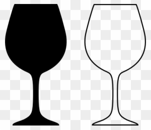 Wine Glass Silhouette - Wine Glass Clip Art Black White