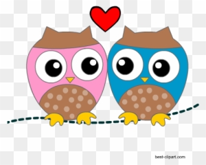 Two Cute Owls, Free Clip Art For Valentine's Day - Cute Letter Writing Paper