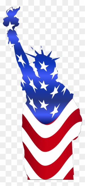 Big Image - Statue Of Liberty (american Flag) Throw Blanket