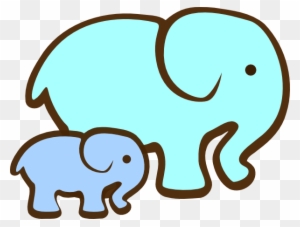 Mom And Baby Elephant Clip Art - Elephant With Baby Clipart