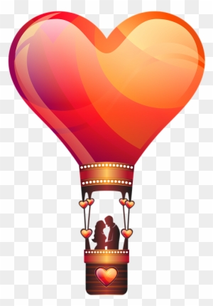 Love, Valentines Day, Celebration - Heart Hot Air Balloon Png