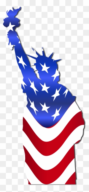 Clipart - Statue Of Liberty (american Flag) Throw Blanket