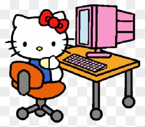 Discover Ideas About Happy Labour Day - Hello Kitty At Computer