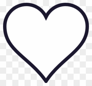 Navy Outline Heart Clip Art - White Love Heart Vector