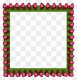 Pink Love Hearts Reflection On Green Square Border - Cute Square Border Png