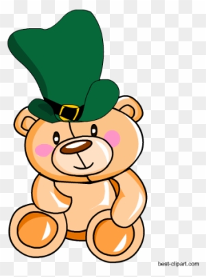 Teddy Bear Wearing Saint Patrick's Day Hat Free Clip - Saint Patrick's Day
