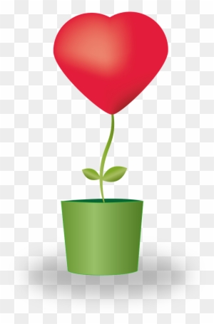 Heart Flower Potted Plants Love Mother's Day - Vaso De Flor Com Coração
