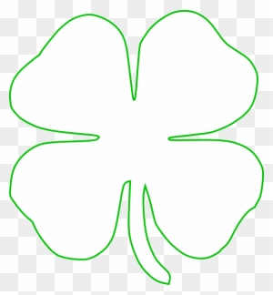 White Green Shamrock Clip Art - Four Leaf Clover Template