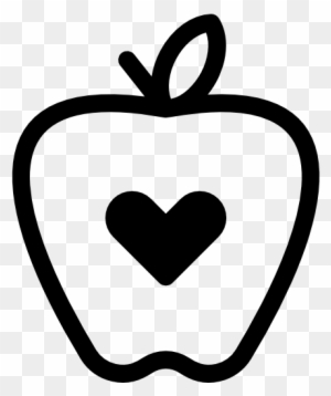 Size - Heart Apple Black And White