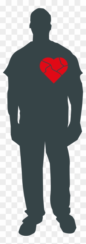 Broken Heart Clipart Outline - Person With Broken Heart