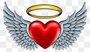 Halo Clipart Heart Wing - Heart With Angel Wings