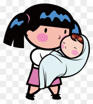 Teenage Pregnancy Infant Mother Parent Clip Art - Girl Holding Baby Clipart