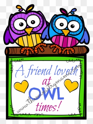 The Owls Have Two Different Sayings, “a Friend Loveth - Character Motivation Anchor Chart