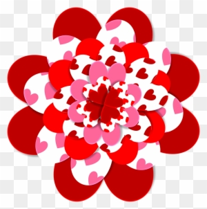 Valentine Heart Shape Flower Love Pink Red - Flower In Love Shape