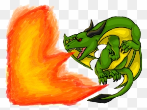 Breathing Dragon Green Clipart - Fire Breathing Dragon Clip Art