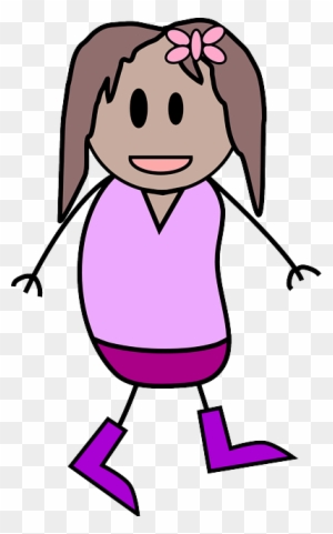 Walking Child, Girl, Kid, People, Person, Walking - 3 Girls Stick Figure