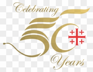 Golden 50th Wedding Anniversary Icons - Logo For 50 Years Celebration