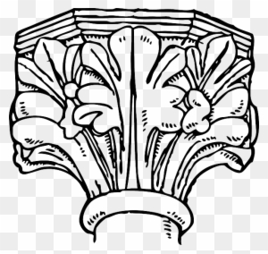 Gothic Black, Decorated, Outline, White, Capital, Gothic - Architecture Clip Art